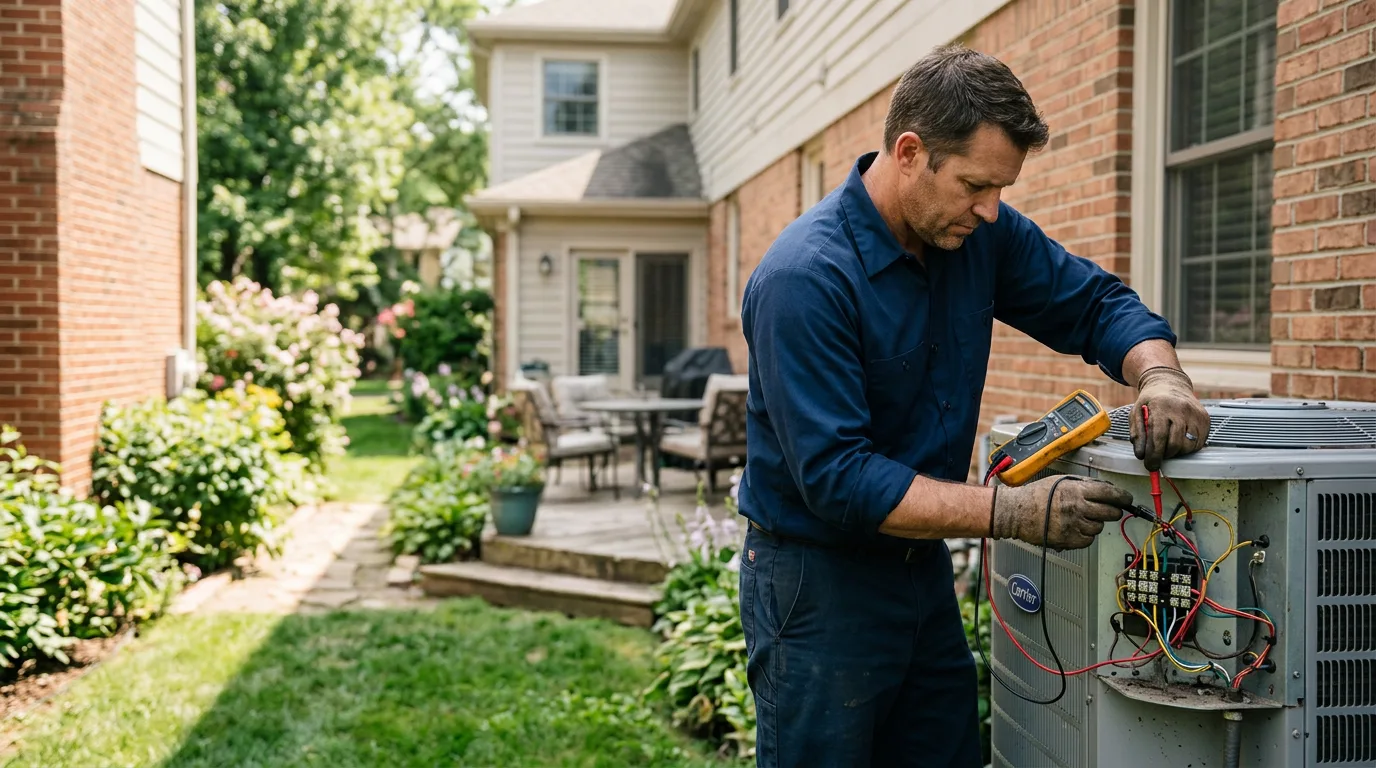HVAC technician working near College Point, NY